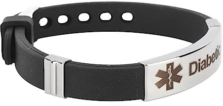 Diabetiker-Armband, Medizinisches Diabetes-Armband aus Silikon für Patienten Im Notfall