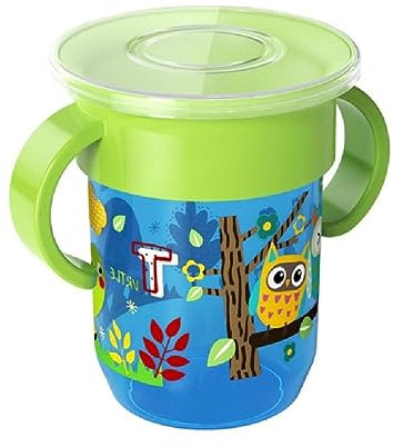 NURCIX Baby Trinkbecher Mit Um 360 Grad Drehbarem Deckel Tragbar Leicht Zu Greifender Auslaufsicherer Becher Lerngetränk Wasserflasche Baby Lern Trinkbecher Mit Und Deckelabdeckung