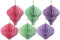 6 Pastel Honeycomb Paper Baubles 3D Christmas Hanging Festive Decorations for Tree Wall & Ceiling