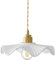 S-Cevada Lampada a Sospensione con Paralume in Ceramica Ondulata Bianca, Lampadario a soffitto da Bar Loft in Ottone Vintage E27 per Sala da pranzo Camera da letto