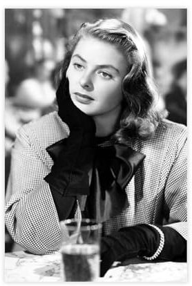 OWNPET Schauspielerin Ingrid Bergman 1 Leinwand-Poster, Wandkunst, Dekordruck, Bild, Gemälde für Wohnzimmer, Schlafzimmer, Dekoration, ungerahmt, 30 x 45 cm