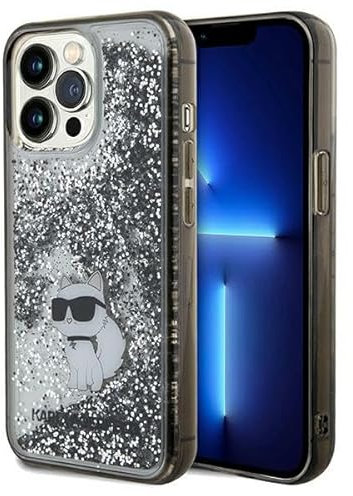 KARL LAGERFELD KLHCP13LLKCNSK Hülle für iPhone 13 Pro / 13 6.1/'' transparent hardcase Liquid Glitter Choupette