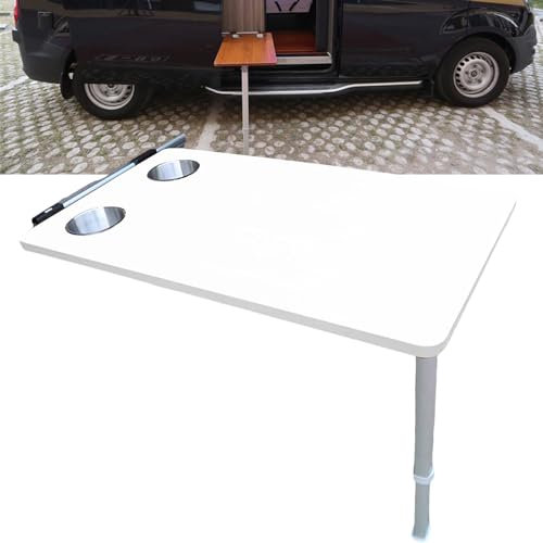 aallwwsso Campers Dinette Booths mit Upgrade ausziehbarem Tischbein, seitlich hängender Klapptisch für Boote, Caravans, Vans, 79×39cm,White