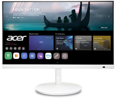 Acer CS272 27” IPS Full HD Smart Monitor | WebOS | Streaming TV | Bluetooth | Wireless Projection | iOT Device for Smart Home | Height Adjustable, Swivel, Tilt & Pivot | 3Wx2 Speakers | sRGB 99% | Bluetooth | Wireless Projection | iOT Device for Smart Home | Height Adjustable, Swivel, Tilt & Pivot | 3Wx2 Speakers