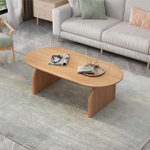 KEJIAWU Table Basse Ovale du Milieu du Siècle, Table Basse Scandinave avec Pieds en Chêne, Table Basse, Table Centrale en Bois Massif Pur pour Salon, Chambre À Coucher (Size : L: 120 * 60 * 42CM)