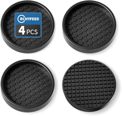 RCHYFEED Füße Protector Pad, 4 Stück Möbelgleiter 5cm, Antirutsch Pads für Möbelrollen, Ideal Anti-rutsch Gummi, Ideal für Fliesenböden, Antirutschpads für Möbel & Gegenstände (Schwarz Rund)