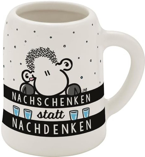 Sheepworld Schnapskrug mit Motiv Nach | New Bone China, 5 cl, Mini-Krug mit Spruch | Lustiges Geschenk, Party, Männergeschenk | 73855