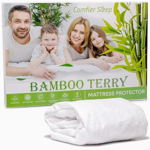 Protection Matelas 160x200 cm – Imperméable, Éponge Bambou, Anti-Acariens, Respirant Silencieux, Étanche Protege Matelas 160x200