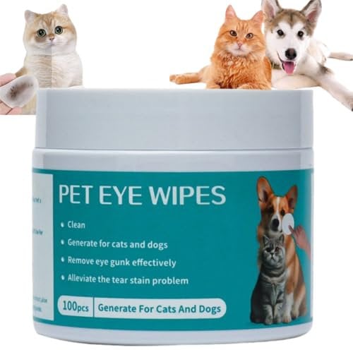 Eye Cleansing Wipes for Dogs,100pcs Dog Eye Wipes,Remove Tear Stains,Tear Stain Remover For Dogs Cats,Biodegradable Wipes,Remove Tear Stain Wipes for Dogs Cats