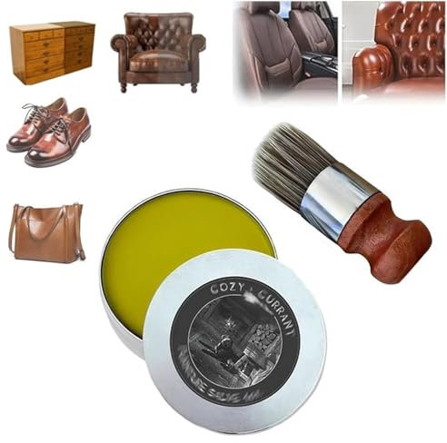 Evergloss Möbel Salbe Set Leder & Holz Pflegeset mit Applikatorbürste Ideal für Heimtextilien Lederkleidung und Schuhe