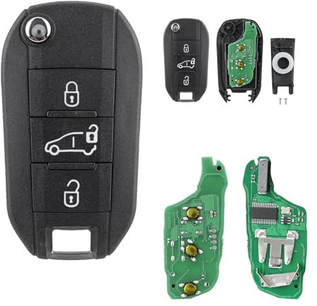 433 MHZ 3 botones para Citroen Berlingo llave para Citroen Dispatch Key Fob Peugeot Partner Key Peugeot Expert Key Toyota Proace Key 4A / ID51 Chip HU83 Blade Hitag AES