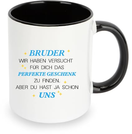 Geschenk Für Bruder Tasse Bruder Geschenk Tassen Geschenk Für Bruder Geschenk Bruder Weihnachten Geschenke Für Brüder Geschenk Bruder Geburtstag Geschenkideen Für Bruder (Schwarz)