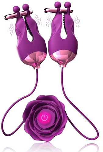 Sex Toýs femme Jouets de Mamelon Vibrantes pour Pince Teton Sexuelle avec 10 Modes de Vibration,Sex Toys Couples Accessoires bdsm Plaisirs
