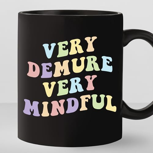 IKJHG -11oz- Very Demure Very Mindful Coffee Mug, Funny Workplace Humor Drinking Cup, Trending Meme Mug, Office Gift for Work Bestie, Gen Z Viral Quote Ceramic Glossy Mug for Family, Friend