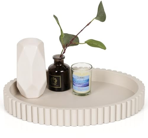 Cathyeen Bandeja ovalada para decoración de mesa de café, bandeja de mesa de centro de hormigón de 13 pulgadas, bandejas decorativas para decoración del hogar, bandejas decorativas modernas para mesa