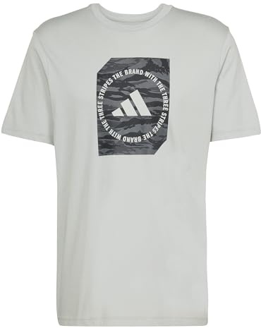 adidas Men's CAMO Shape Graphic T-Shirt, Wonder Silver, L Tall