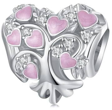 NINGAN 925 Plata De Ley Encanto Amor áRbol De La Vida Cuentas Pulsera De Las Mujeres Cuentas Encanto Collar Colgante DíA De San Valentín Regalo Joyería, Esposa, Amante Regalo