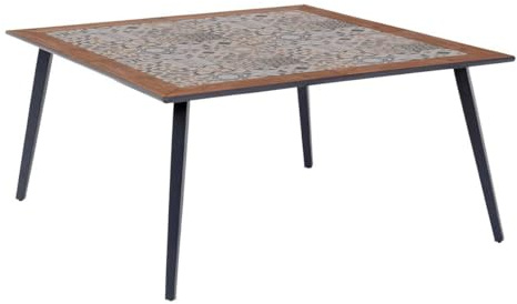 Hespéride - Bistro-gartentisch Lambada Keramik & Graphit 8-sitzer aus Stahl und Keramik