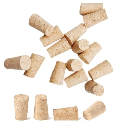 CYXZMYA 30 Stück Korken,Weinkorken,Korken zum Basteln,22 x 17 x 35 mm Kegelförm Weinverschluss aus Kork,Konischer Korken,Weinkorken zum Dekorieren,für Wein,Bierflasche DIY Handwerk,Heimgebrauch.
