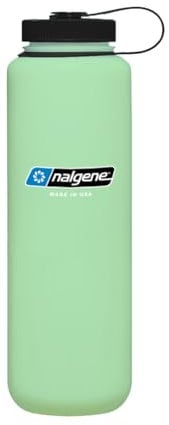 Nalgene Sustain Tritan BPA-Free Water Bottle Made with Material Derived from 50% Plastic Waste (Using ISCC Certified Mass Balance), 48 OZ, Wide Mouth, Glow Green