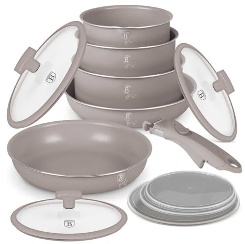 Taupe Berlinger Haus - Juego de utensilios de cocina de 12 piezas