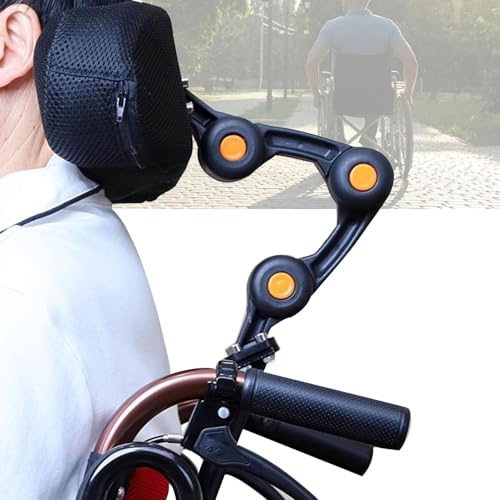 Vexorium Rollstuhl Kopfstütze - Ergonomische Kopfstütze für Rollstühle, Verstellbare Nackenstütze mit Memory Schaum, Universal für Elektro-/Manuelle Rollstühle