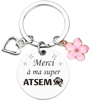 EOAMGO Cadeau Maitresse D'école Porte Clés, Cadeau Maitresse D'école Fin D'année, Merci Maitresse Cadeau, Cadeau Atsem, Cadeau Personnalisé Maitresse (Coffret cadeau 2)