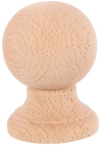 Amosfun Säulenmöbelhauptstadt Bed -post -finials Endstücke Für Gardinenstangen Unfertiger Brötchenfuß Kugelendstücke Für Bettpfosten Vorhangstabfinials Holz Khaki