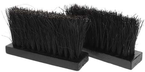 Kaminbürste Ersatzkopf 2 Stück Holz Palmfasern 14x7,5x4cm Schwarz | Kaminkehrbesen, Ascheentfernung für Kaminofen, Hotels und Villen, Effiziente Reinigung