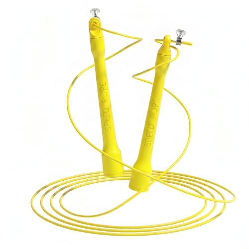 Professionelles Speed Jump Rope – Doppellager, Einstellbares Stahlseil 2,8 m, Ergonomische Rutschfeste Griffe, Leicht & Hochleistungs-Springseil für Fitness, Boxen & Krafttraining