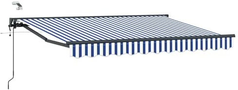 vidaXL Elektrische ausziehbare Markise 3,5 x 2,5 m, Garten Schattenlösungen, modernes Freiluftzelt, ausziehbares Markisen, elektrische Sonnenschutz, Verstellbarer Schirm