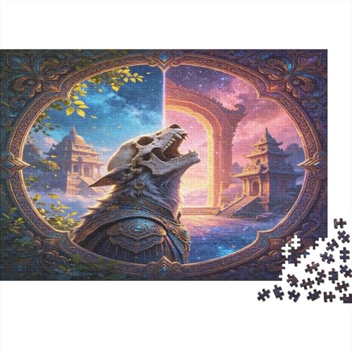 Mystischer Ritterhelm 1000 Teile Puzzle Papier für Erwachsene Fantasie Schloss Tag und Nacht Entspannung Familienspiel Geschenk 52x38cm/1000pcs