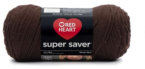 Red Heart Super Saver Yarn-Coffee, Acrylic, 11.67 x 27.4 x 11.67 cm