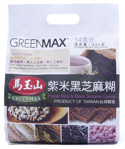 Greenmax Black Glutinous Rice and Black Sesame Cereal 14 Sachets 420g