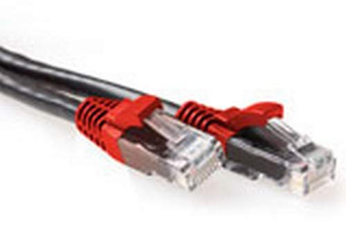 ACT CAT6A U/UTP Cross BK/RD 0.50M