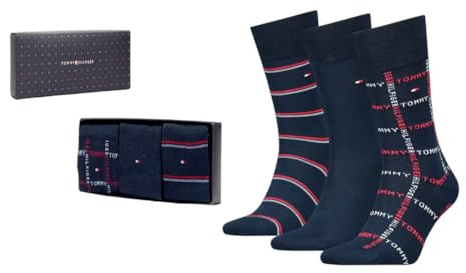 Tommy Hilfiger Herrensocken Doppelpack Uni/Ringel Graubraun