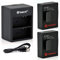 Smatree Batteries with Dual Charger Compatible for GoPro Hero 3 and for GoPro AHDBT-201/AHDBT-301/AHDBT-302 (1200mAh Batteries x 2 with Dual Charger)