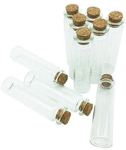 Clear Mini Glass Jars Wishing Bottles with Cork Stoppers 25ml DIY herb Sand Art Small Decorative Glass Bottles Message Craft for Wedding Party Favors Pack of 10