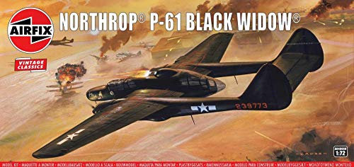 Airfix Northrop P-61 Black Widow-1:72 Scale Model Kit Aeromobili Modello, Colore assortiti, A04006V