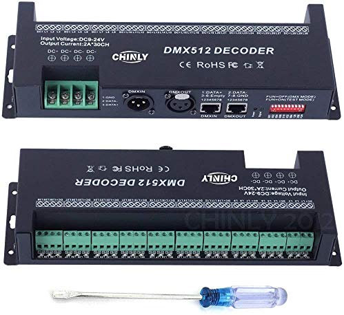 30 Channel DMX decoder 512 RGB LED Strip Controller DMX dimmer DC9V-24V 2A/CH