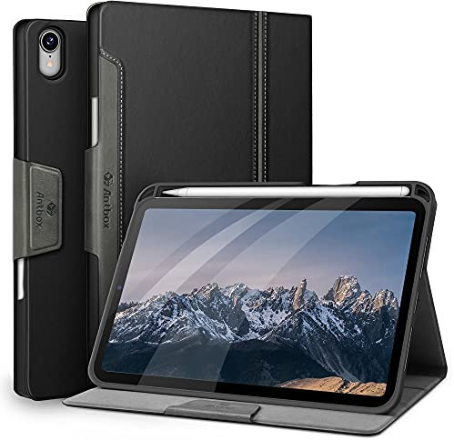 Antbox Case for iPad Mini 7 (A17 Pro), iPad Mini 7th/6th Generation (2024/2021) 8.3 inch with Pencil Holder Vegan Leather Smart Cover with Auto Sleep/Wake Stand Function (Black)
