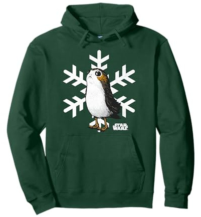 Star Wars The Last Jedi PORG and Snowflakes Poster Pullover Hoodie