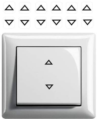 Juego de 6 pegatinas para interruptores genéricos, con símbolos inferiores (R23/14)