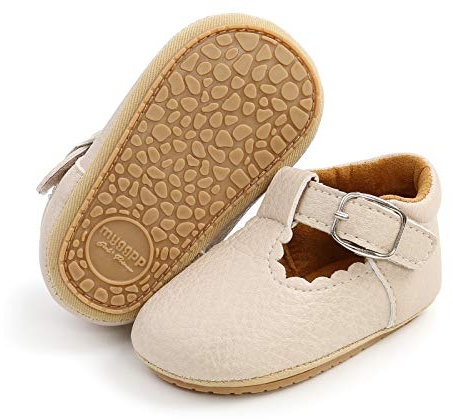 RVROVIC Baby Girl Moccasins | Mary Jane Flats, Crib Shoes, PU Upper, Anti-Slip Design
