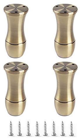 Sonakia Pieds De Canapé Métal,Jambes De Meubles De Jardin 15cm/6in,pour TV/Tables De Chevet,Pieds De Fauteuil Interchangeables,réglable,Jambes D'armoire,Charge De 300kg,7 Couleurs,bronze-10cm/4in