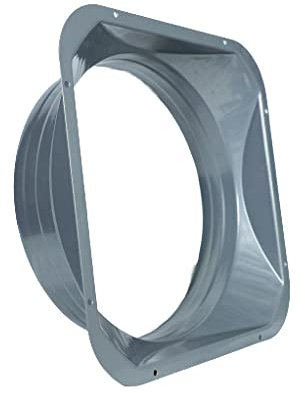 Delisheng Quadratische Basis Rohrverbindungsflansch Metall Quadrat zu Runde Schnittstelle Gerader Rohrflansch für Heizung Kühlung Lüftungssystem 8 Zoll (19,8 cm)