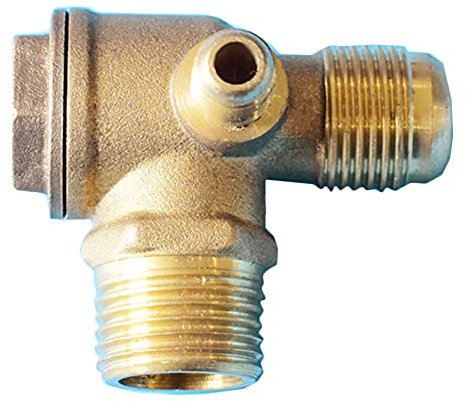 Anawakia Luftkompressor-Rückschlagventil 3-Port Messing Außengewinde Luftkompressor unidirektionale Rückschlagventil zentrale pneumatische Messing-Anschlussrohrverschraubungen (Male 1/2*1/2*1/8)