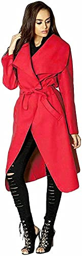 STAR FASHION Womens Italian Long Duster Coat Ladies Long Sleeve French Belted Trench Waterfall Jacket | UK One Size 8-14/16-22 |