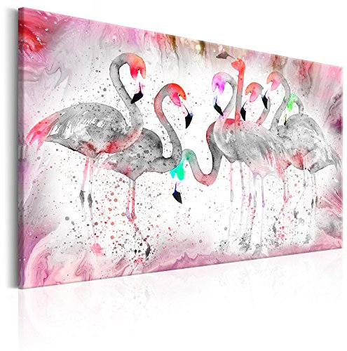 murando - Akustikbild Flamingos Bilder Akustikschaum Hochleistungsschallabsorber Schallschutz Leinwand 1 tlg Wandbild Raumakustik Schalldämmung Flamingo g-C-0048-b-c