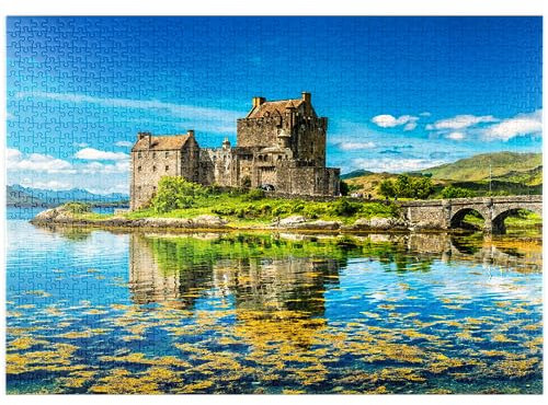 MyPuzzle Eilean Donan Castle an einem warmen Sommertag - Dornie, Schottland - Premium 1000 Teile Puzzle - MyPuzzle Sonderkollektion von Puzzle Galaxy